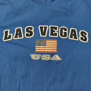 Las Vegas Shirt Mens Large USA Strong Blue Short Sleeve Tee